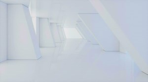 Pass through the empty white tunnel, 3d rendering.