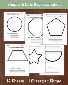 14 Essential Shapes | Dot-to-dot Outline & Tracing Bundle - Etsy Australia
