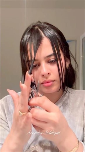 Korean hair bangs cutting tutorial #hair #hairbangs #haircutting #shorts