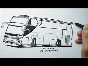 Cara Menggambar Bus ,Bus Telolet Basuri #herukwinarko