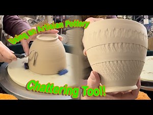Chattering Pottery with an Artisan Pottery Tools Trimming Chatter Tool!