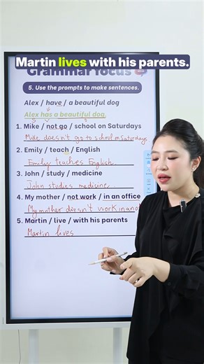 Luyện tập đặt câu với thì hiện tại đơn ✨ Bài này dành cho ai đã học cách đặt câu với thì hiện tại đơn ở video trước của cô rồi nhé. Ai chưa xem thì nhớ xem lại nha! 😉 | Miss Lan Huynh - English Language Coach