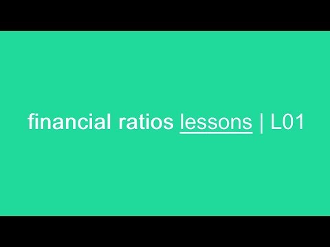 financial ratios lessons | L01