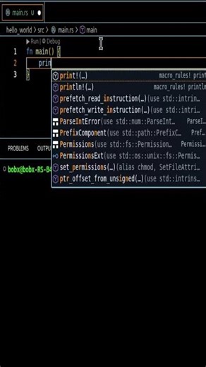 printing "Hello, World!" on RUST