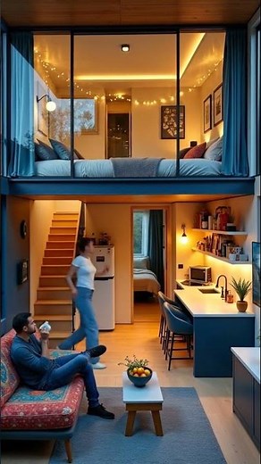 Cozy Modern Tiny Loft House Tour #2 | Warm & Stylish Couple Goals