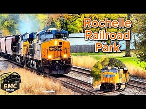 Epic Train Action at the Rochelle Railroad Park! BNSF, CSX & UP Power with Smoke, Coal & Color