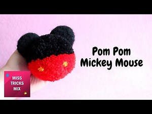 Pom Pom Mickey Mouse Keychain DIY Tutorial.