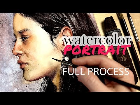 Watercolor Portrait Tutorial: 4 Colors, Real-Time Process