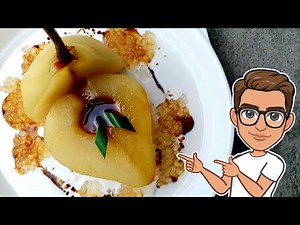 Poached Pear with Coconut Milk & Gula Melaka | Classic Malaysian Dessert with Pear & Sago