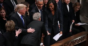 Video Of George W. Bush Giving Michelle Obama Candy At His Dad’s Funeral Is Melting Hearts