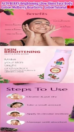 ✨🌸Asta Berry Skin Brightening Full Face & Body Glow Shine Lotion Routine Tutorial for Instant Glow