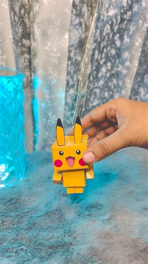 How to make 3-D Pikachu with paper use only one paper #pokemonpapercraft #pokemon #pokeball #diy