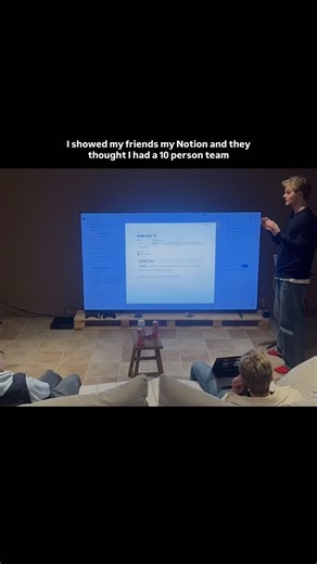 Oliver Merrick on Instagram: "I showed my friends my Notion and they thought it was a team. (Comment “NOTION” and I’ll send my full notion operating system running on ai) What they mistook for headcount was actually structure. Here are the three “departments” my OS runs for me: 1. Operations. Client OS with lead intake, delivery plans, and status boards. AI helps turn meetings into tasks and tasks into weekly plans. 2. Content. A content engine with ideas, briefs, and performance notes tied toge