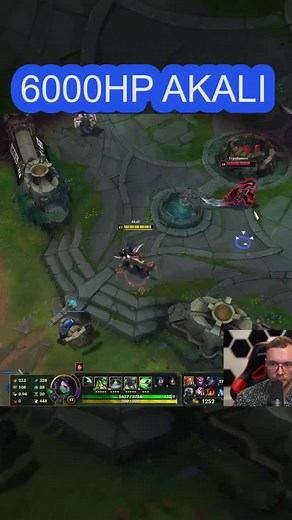 Tanky Akali Build in League of Legends - 6000 HP 1v9 Highlight