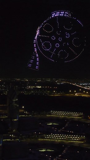 Film roll animation at the 1,100-drone light show for the Khobar Season 2025 opening @ithra | Lumasky Drone Show