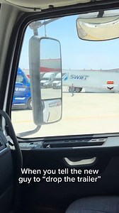 When you tell the new guy to drop the trailer . #SwiftDriver In Action | American Truck Drivers