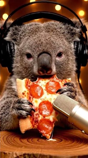 Cutest ASMR Mukbang Ever! Koala Cub Enjoys Some Pizza