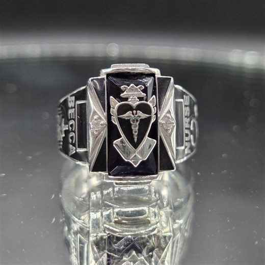 Men’s Vintage Medical School Class Ring With Black Stone 925 Sterling Silver Tone Graduation Jewelry Unique Personalized College Ring Gift - Etsy