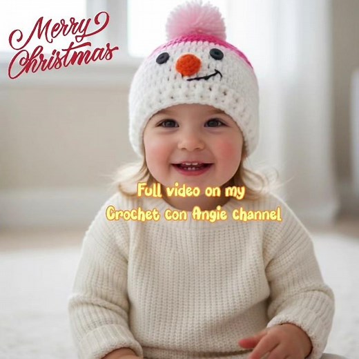 Crochet Snowman Hat. Baby Hat tutorial. Crochet con Angie #crochet #diy #knitting