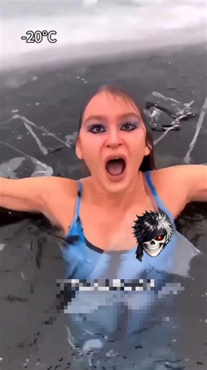 Can She Survive a -20°C Frozen River? 🧊😨 #shorts