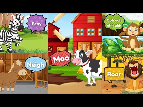 Animal Sounds For Kids - Learn Animal Sounds with Fun Cartoon Characters, Educational Video