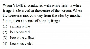 When YDSE is conducted with white light, a white fringe is obse... | Filo