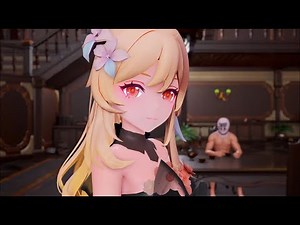 0782 -【R-18 MMD】Genshin Impact 原神 Dark Lumine Miniskirt 黑化的荧妹妹