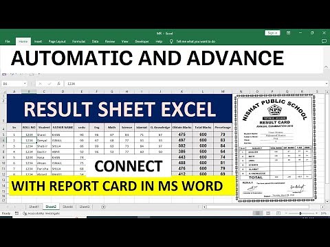 student report card format in excel || excel result sheet
