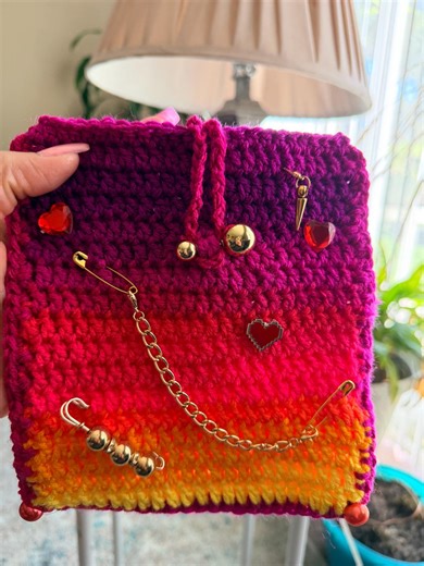 Handmade Crochet Kindle Sleeve, Pink Ombre E-reader Cover, Magenta Sunset Crochet Pouch, Drawstring Kindle Case, Book Lover Gift, 7 X7" - Etsy