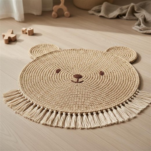 Bear Crochet Rug Pattern PDF, Teddy Bear Nursery Rug, Round Floor Mat Crochet Pattern, Beginner Friendly, Crochet Bear Pattern - Etsy Norway