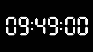 09:49 - 60 Second Full-Screen Countdown Timer with 7-Segment Display | 9:49 AM (Nine O'Clock Forty-Nine Minutes) | Nine O'Clock, Forty-Nine Minutes