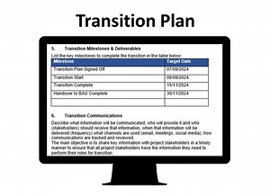 Project Transition Plan (word) PMI APM PRINCE2 - Etsy Canada