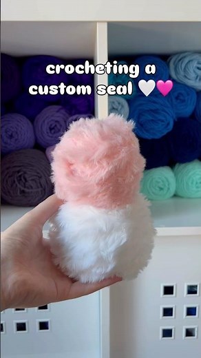 Fuzzy crochet seal plushie commission! #crochet #handmade
