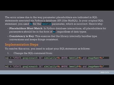Solving the ProgrammingError in Python SQL Updates