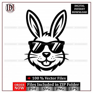 Bunny Logo Vector | Sunglasses Rabbit Mascot (digital Download) - Etsy Canada