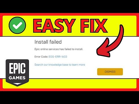 How To Fix Error EOS-ERR-1603 Epic Games Launcher - Full Guide