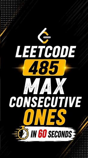 LeetCode 485 | Max Consecutive Ones #leetcode #dsa #coding #java #arrays
