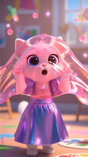 Cute Strawberry Slime Attack! 🍓💖 #cat #stawberry #education