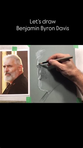 10K views · 197 reactions | Here’s a fun little quick (25 minutes) sketch I did of the great @bigbendavis in black coloured pencil, white charcoal and a little conte. Apologies that the camera mount slipped a couple of times in the process, but you can still see everything at least #benjaminbyrondavis #drawing #sketch #art | MaasArt | Facebook