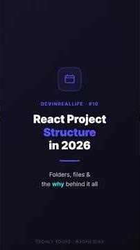 How I Structure React Projects in 2026 (Folders & Files) #DevInRealLife