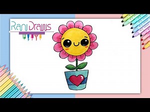 Cómo dibujar una FLOR KAWAII - ideas de dibujos kawaii fáciles