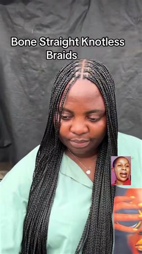 Bone straight braid hairstyle transformation 😱