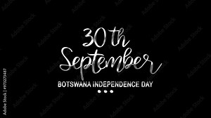 Botswana Independence Day Text Animation on Silver Color. Great for Botswana Independence Day Celebrations, for banner, social media feed wallpaper stories.