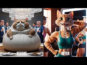 Fat Cat’s Incredible Transformation: From Party Shame to Stunning Glow-Up | AI Cat Story