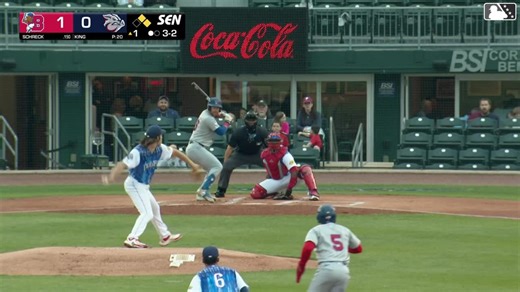 RJ Schreck singles on a ground ball to center fielder Steward Berroa. Jonatan Clase scores. Josh Kasevich to 3rd. RJ Schreck to 2nd. RJ Schreck advances to 2nd, on a fielding error by center fielder Steward Berroa.