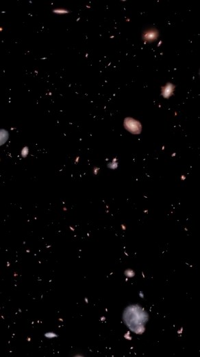 NASA on Instagram: "Take a cosmic tour through space with @NASAWebb⁣ ⁣ Fly by thousands of galaxies, starting with nearby ones and ending with farther, less-developed ones. There’s even one that had never been seen until the James Webb Space Telescope discovered it. Each second in this scientific visualization amounts to traveling 200 million light-years farther into the past. The data set was captured as part of the CEERS (Cosmic Evolution Early Release Science) Survey.⁣ ⁣ Maisie’s Galaxy, the 