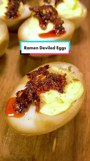 Make these for your next egg party! #fyp #foryou #food #deviledeggs #ramen #recipe #mythicalkitchen