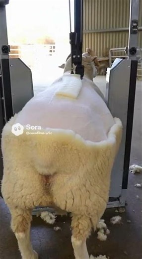 # A Sheep Walks Into an Automatic Shearing Machine — So Satisfying to Watch!