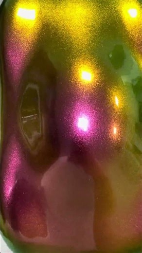 Red/Yellow/Orange/Green ColorShift Super Optical Aurora Chameleon Pigment Powder Paint On Black Base