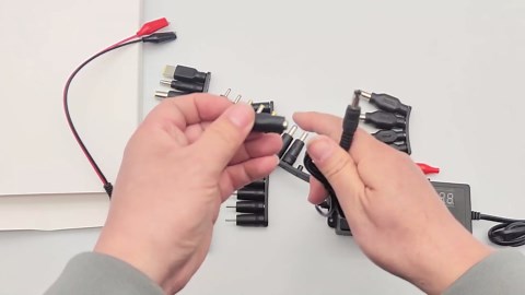 Laptop DC Power Adapter Kits 41 PCS Universal 5.5 mm x 2.1 mm DC AC Power Adapter Tips Connector for Power Supply Plug Jack Sets